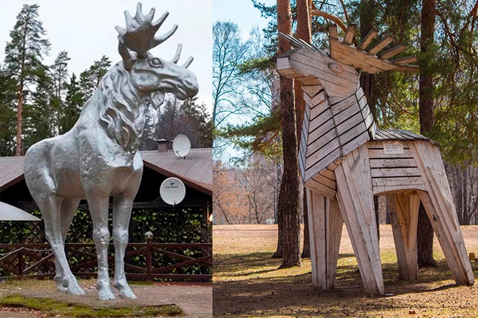    В Ижевске много скульптур лосей Архив КП