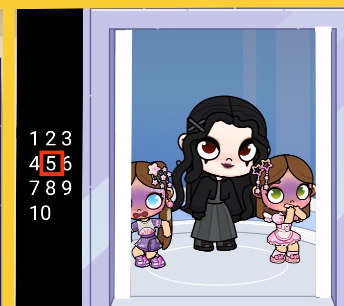 ......Когда мы доехали до 5 этажа к нам в лифт зашла неуместная женщина она пыталась с нами поговорить но мы разбились в разные углы и не говорили с ней 