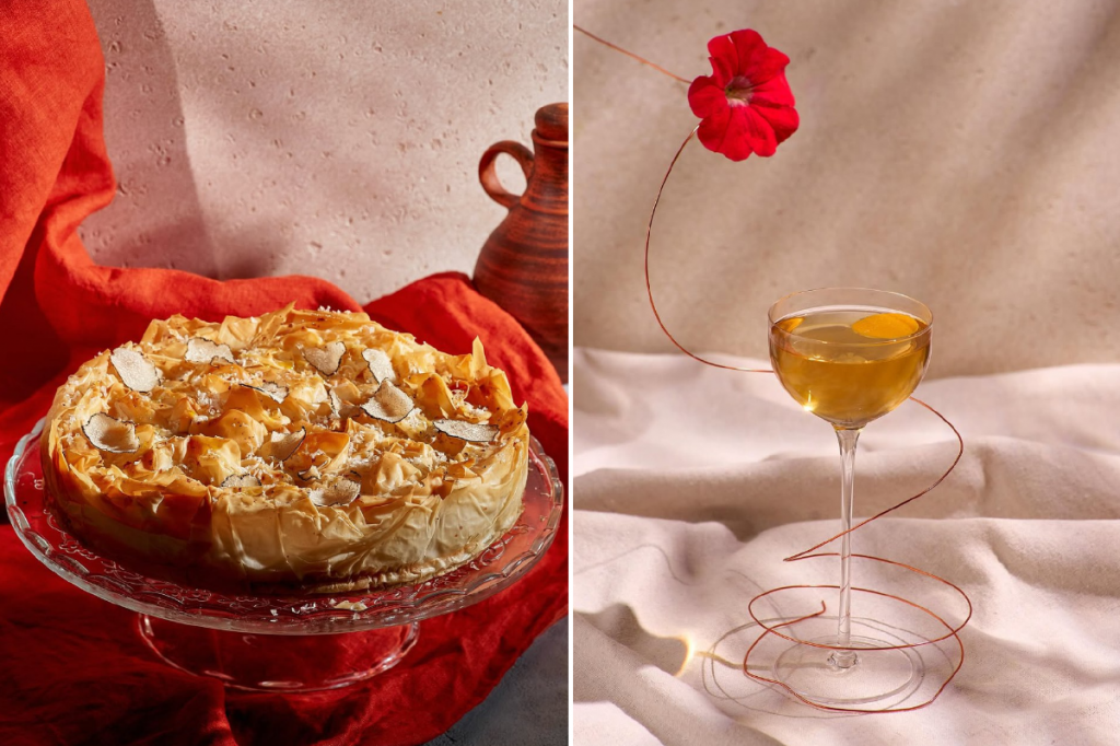 Cпанакопита и коктейль Mercurius в ресторане «Крыша»