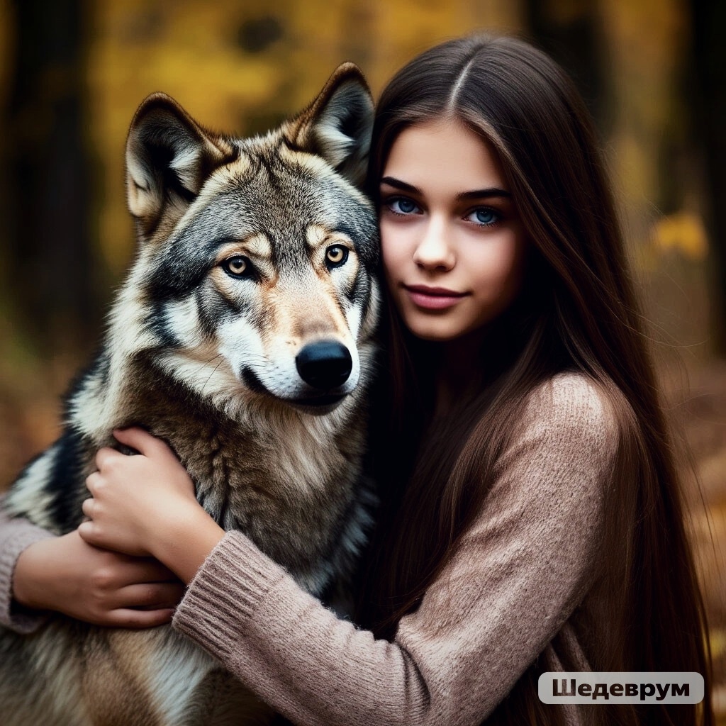 Электра обняла волка