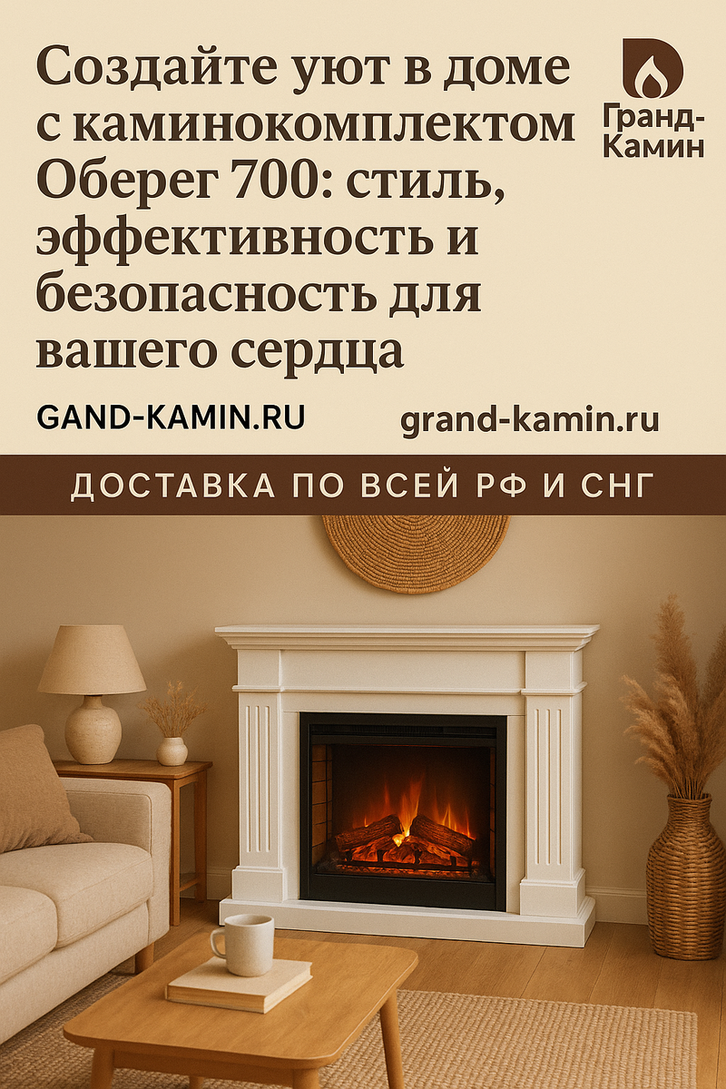    Создайте уют в доме с каминокомплектом Оберег 700: стиль, эффективность и безопасность для вашего сердца Kamin
