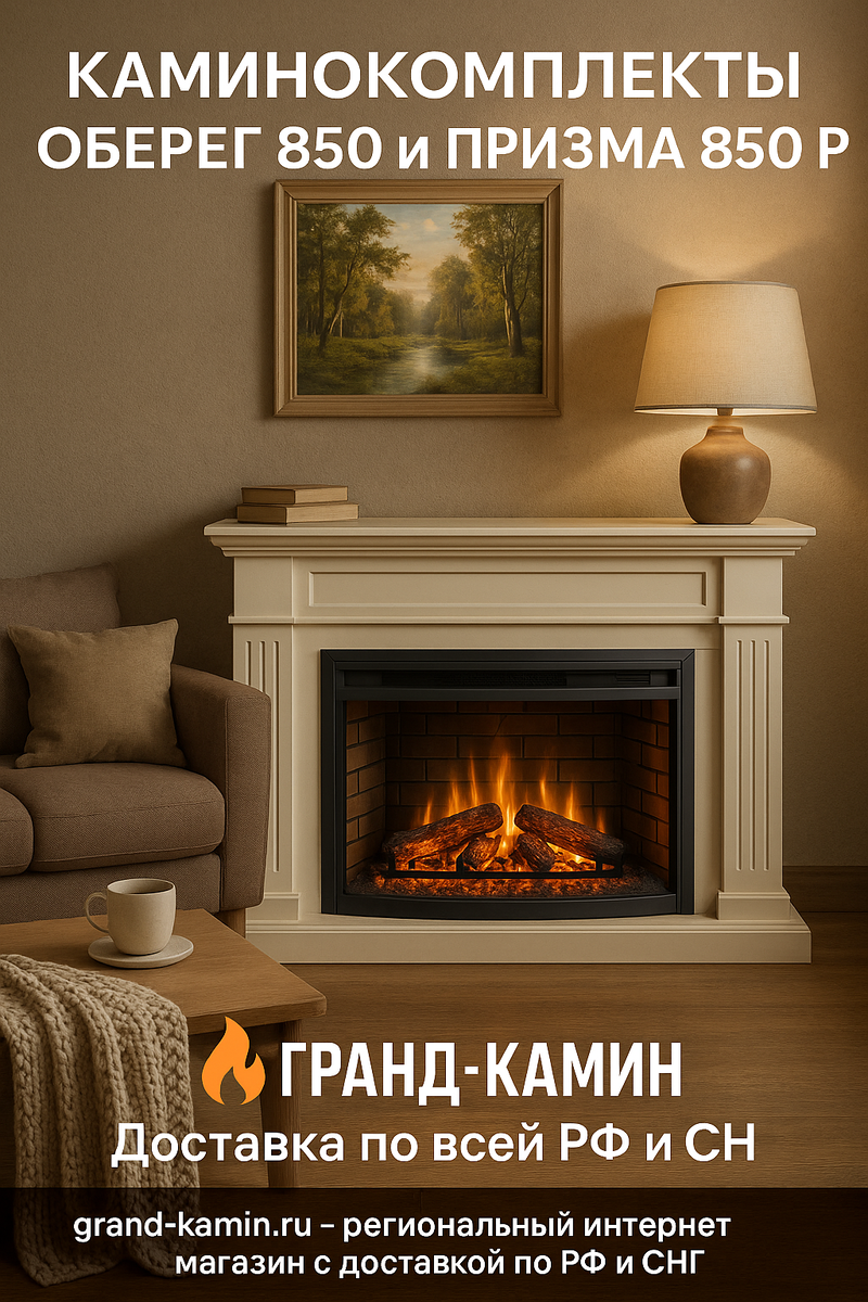    Каминокомплекты Оберег 850 и Призма 850 П: создайте атмосферу уюта, о которой мечтали всегда Kamin