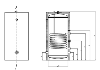 Принципиальная схема бойлера косвенного нагрева. (Источник - Navien.ru)