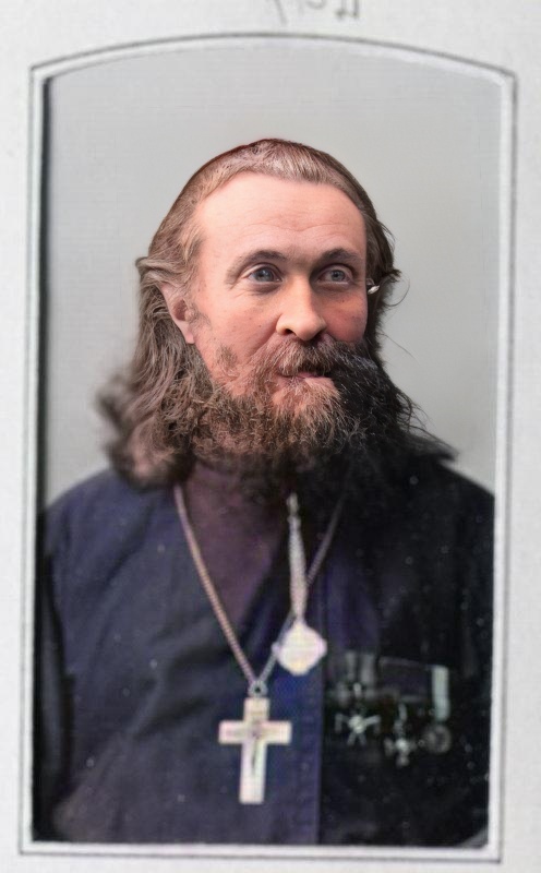 Полковой священник 12-го гренадерского Астраханского Императора Александра III полка отец Александр Филлипович Златковский (Злотовский) с 1890 (?) по март 1901 года. В марте 1901 года он заменяется отцом Алексеем Васильевым, который в свою очередь в 1903 г. заменяется отцом Николаем Ливенцевым. Фото колоризованное. Источник: Государственный исторический музей. "Полковой священник о. Александр Филлипович Златковский. Неизвестный фотограф. 1890-е гг.". Из альбома «Альбом 12-го гренадерского Астраханского Его Величества полка. Том II». Ссылка: https://catalog.shm.ru/entity/OBJECT/5772329