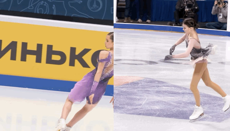 Тройной аксель Камилы Валиевой / тройной сальхов Анны Щербаковой 