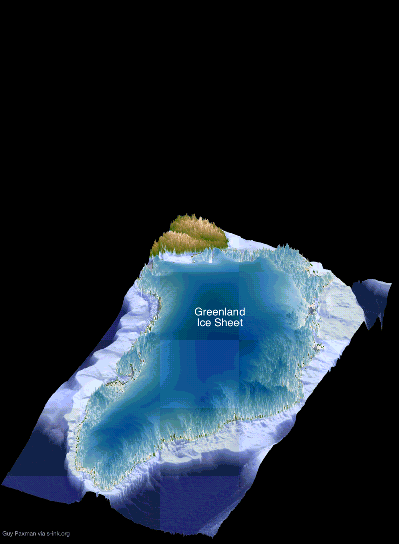 Топография Гренландии, модель "Олерон" Creator: Guy Paxman This version: 23.06.2024 License: Attribution-ShareAlike 4.0 International (CC BY-SA 4.0) Длина горного хребта соответствует описанному в Махабхарате