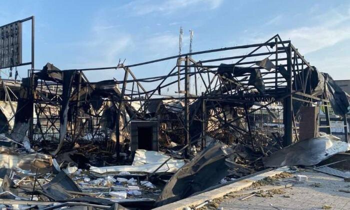 Это всё, что осталось от отделения Новой Почты в Запорожье, источник Телеграм-канал Хроники Гераней.