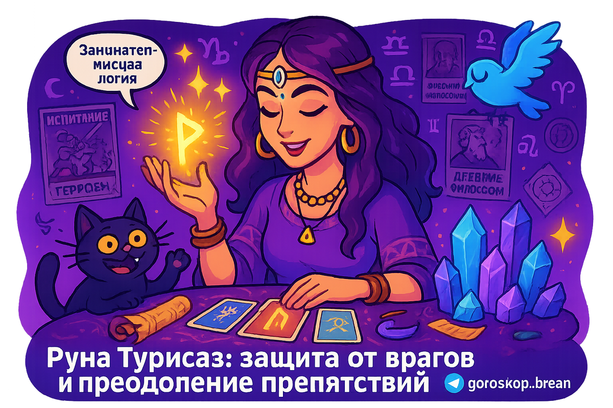    Руна Турисаз Символ силы и защиты 1 Введение в руну Турисаз Турисаз девятая руна Старшего Футарка она не просто символ а воплощение силы и испытаний стоящих на нашем пути. В древнескандинавском языке её название переводится как гигант и такой ассоциативный ряд находит своё отражение в мифологии где она тянет за собой нити связанные с величием бога Тора. Каждая полупрозрачная ветвь изображенная на рунном амулете кажется мерцает как молния ярко освещая ночь. 2 Значение руны Турисаз 2.1 Основные качества Значение Турисаз многообразно. Она олицетворяет: Силу и мощь: Каждый раз когда смотрите на эту руну вы ощущаете прилив энергии способного натолкнуть на активные действия. Силы которые она предлагает безмерны и часто непредсказуемы. Защиту: В моменты угрозы именно Турисаз становится между вами и бедой формируя защитный щит. Энергия руны Мария