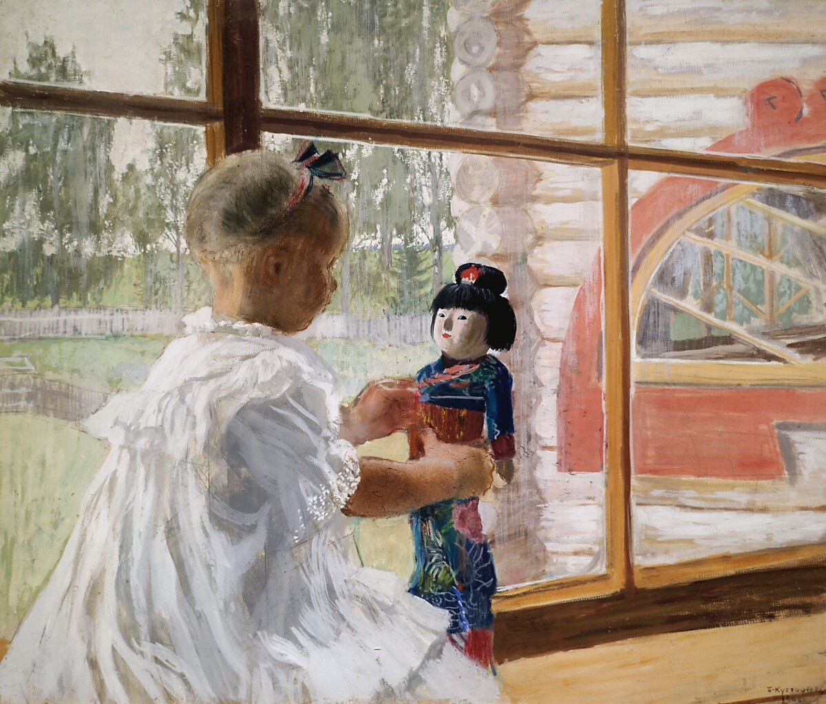 Японская кукла, Борис Кустодиев, 1908 год, Государственная Третьяковская галерея