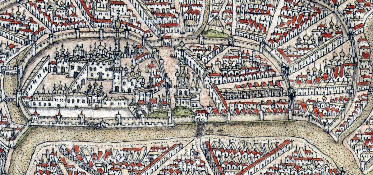 Кремль и Зарядье на карте 1606 г.