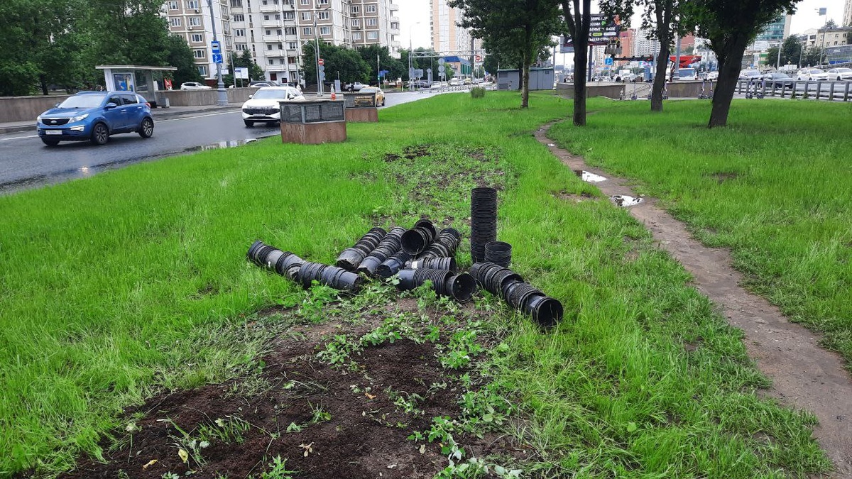 Горшки из под рассады бесхозно валяются