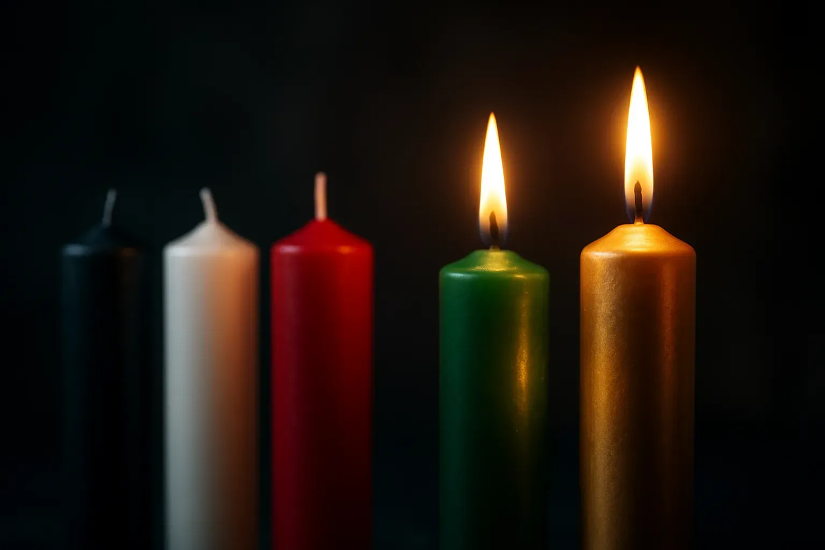 Правильный выбор цвета свечи — ключ к успеху ритуала. Изображение сгенерировано ИИ | © "Сила Свечи", 2025