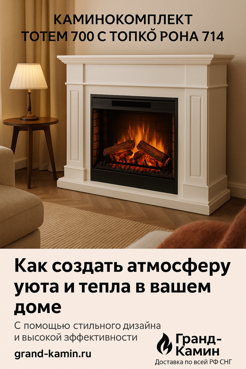    Каминокомплект Тотем 700 с топкой Рона 714 Ш: Как создать атмосферу уюта и тепла в вашем доме с помощью стильного дизайна и высокой эффективности Kamin