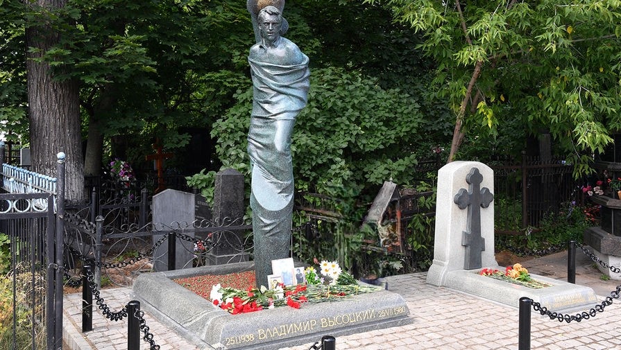 Памятник Владимиру Высоцкому на Ваганьковском кладбище