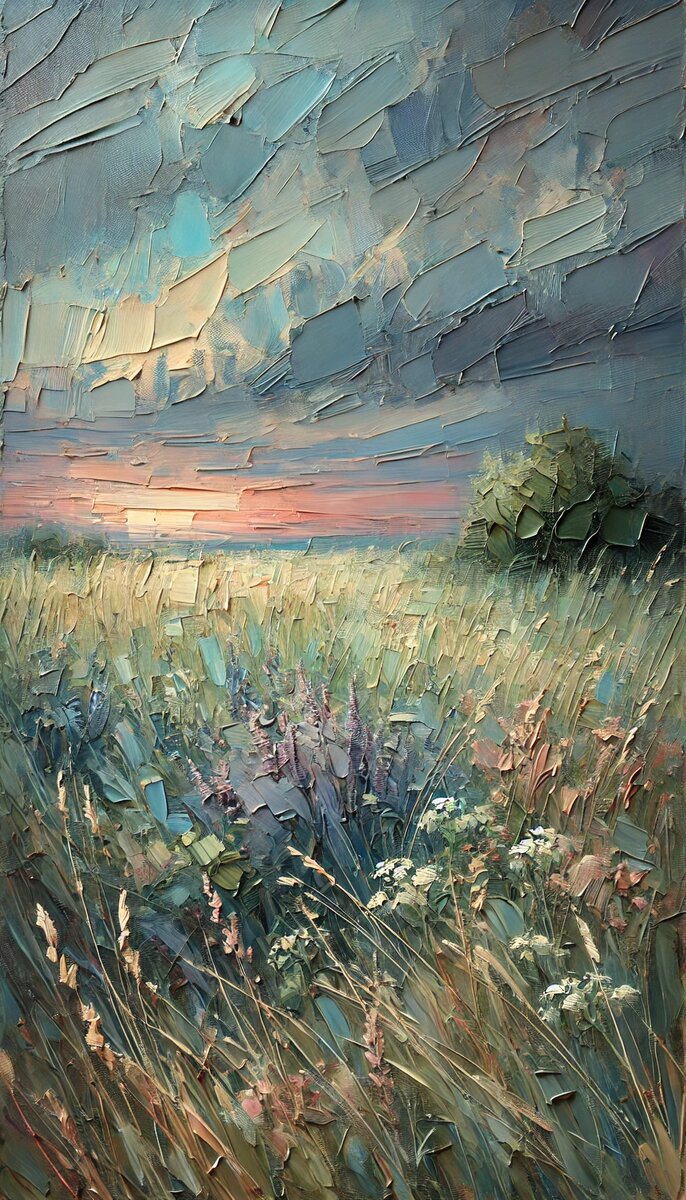 Луг на закате