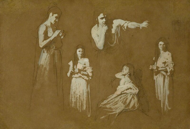 Крамской И.Н. Женские фигуры в разных позах. Эскиз 1871