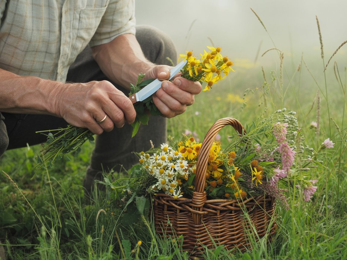 Сбор трав. Фото сделано Искусственным интеллектом