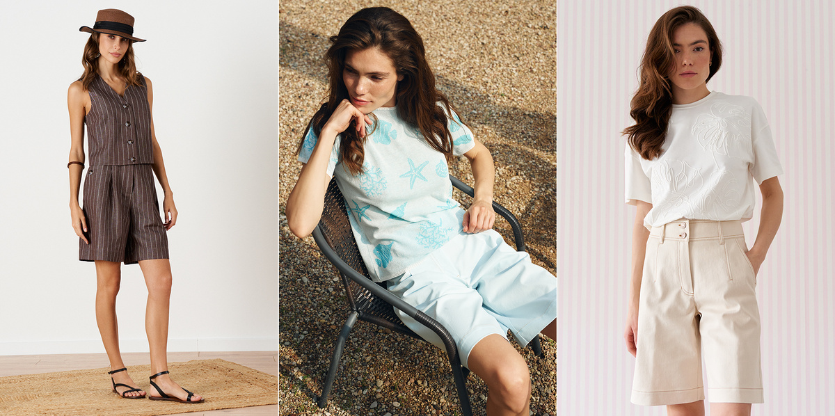 Шорты-бермуды NELVA (арт. 31159, арт. 31157 голубой, арт. 31157 молочный)