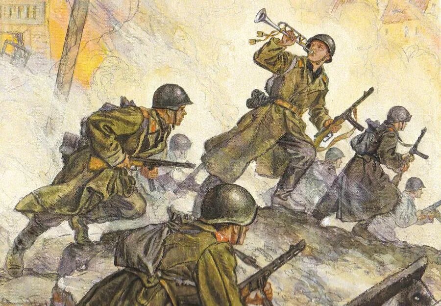 Николай Кочергин. «На Берлин», 1950 г./РЕПРОДУКЦИЯ АВТОРА