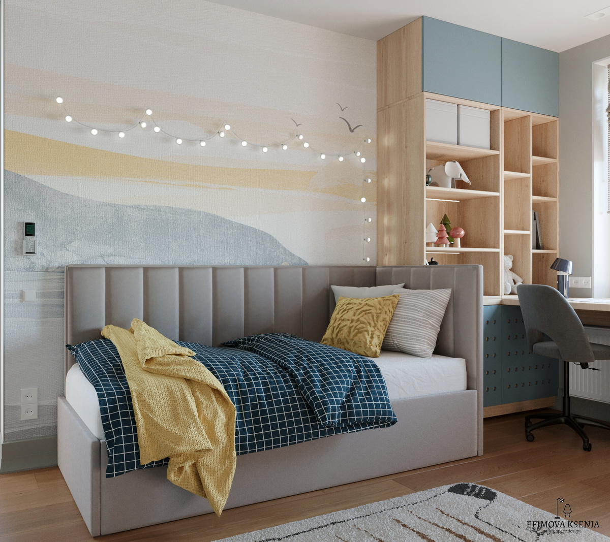 Кровать с мягкими бортиками - уютно и безопасно, а также естественным образом отделяет зону сна