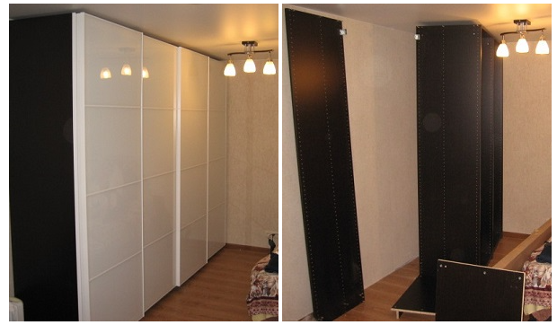 Разбираем шкаф купе в вертикальном положении