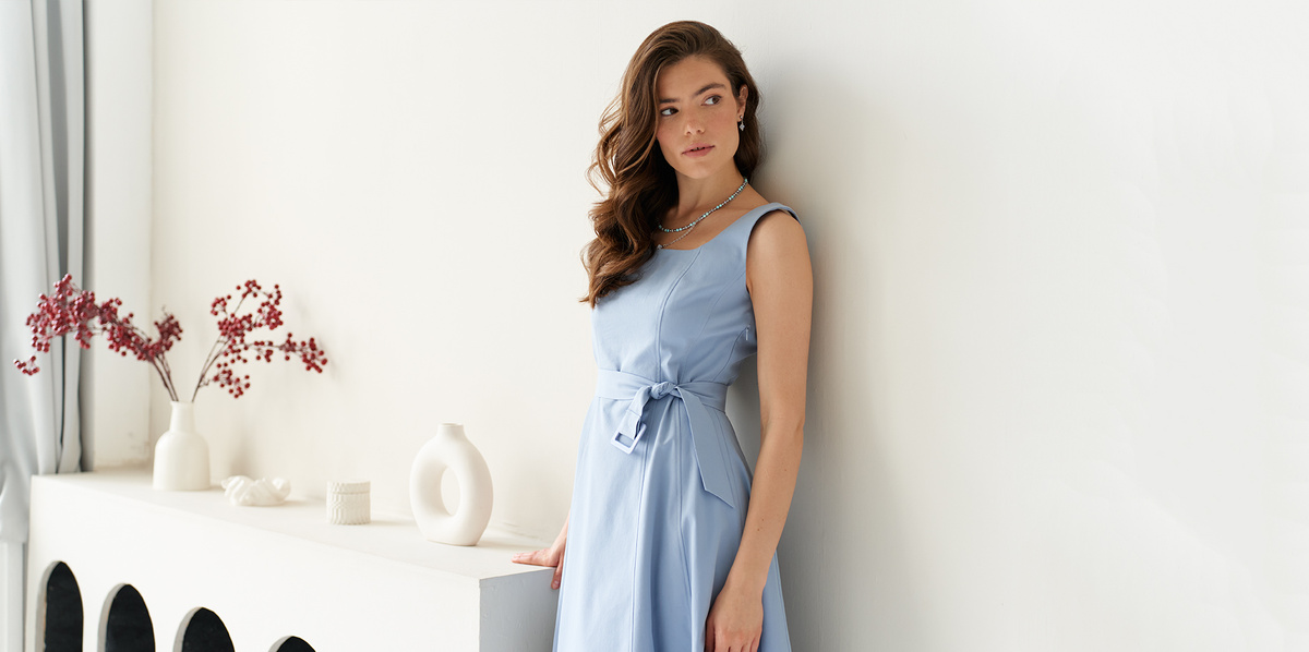 Платье NELVA (арт. 51664) в модном оттенке "Airy Blue" от Pantone