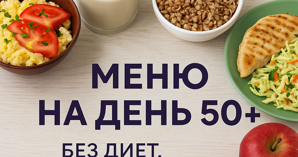Меню (примерное) на день для женщин 50+: вкусно, сытно и без заморочек.
