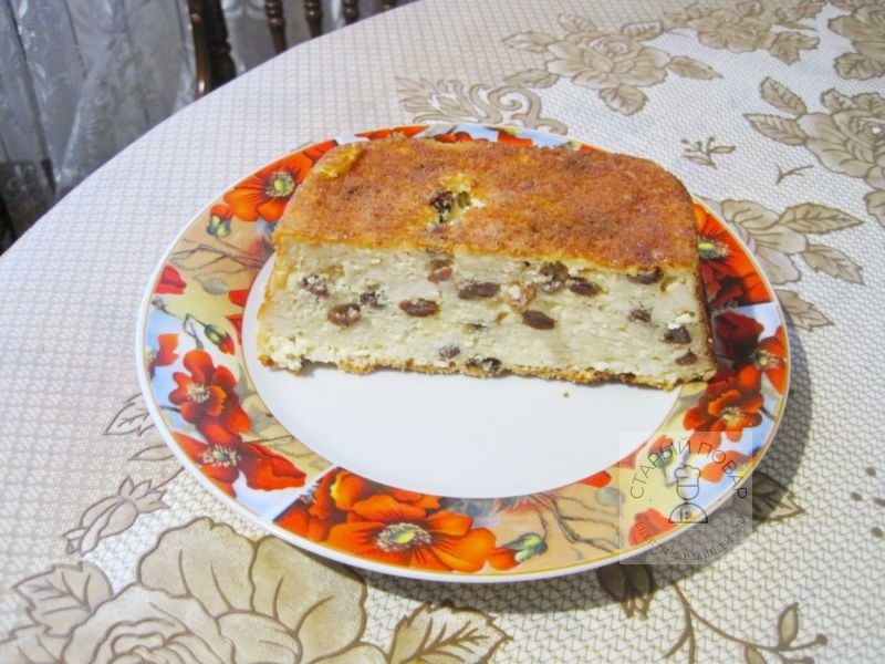 Готовая запеканка в разрезе