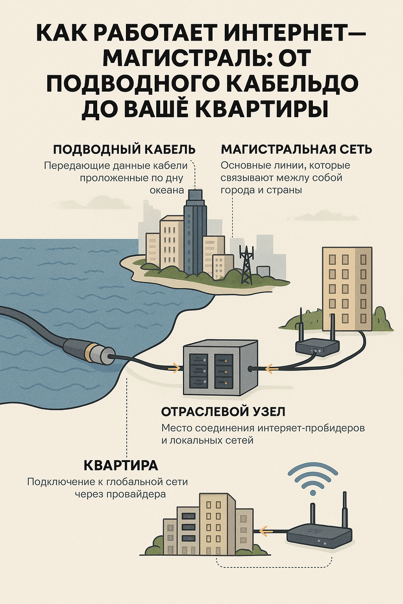 Инфографика "Путь Интернета"