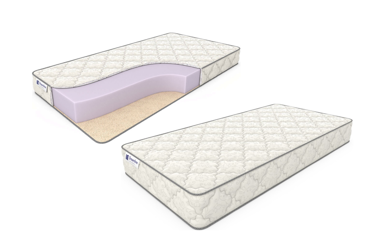 Матрас DreamRoll Season Max: одна сторона из плотного хлопкового жаккарда, другая — из шерсти овец мериноса. Наполнитель — искусственный латекс. Код для поиска на сайте — 745452.