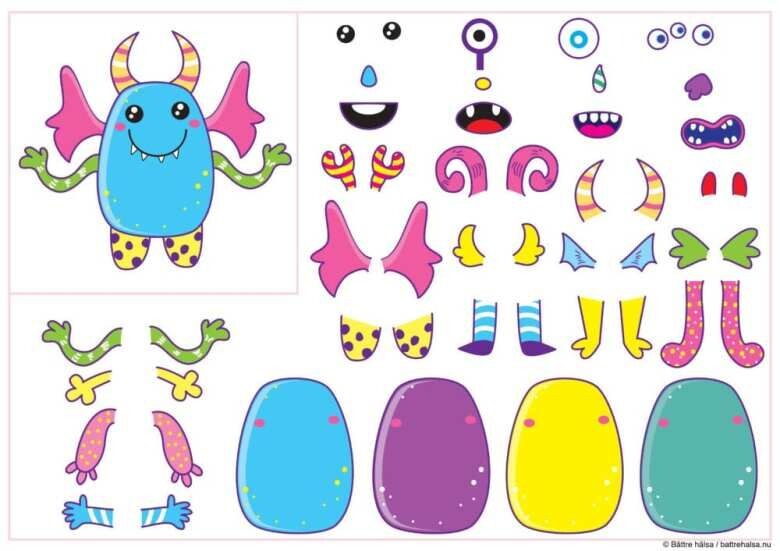 

1. Нарисуйте на бумаге шаблон смешного монстрика.