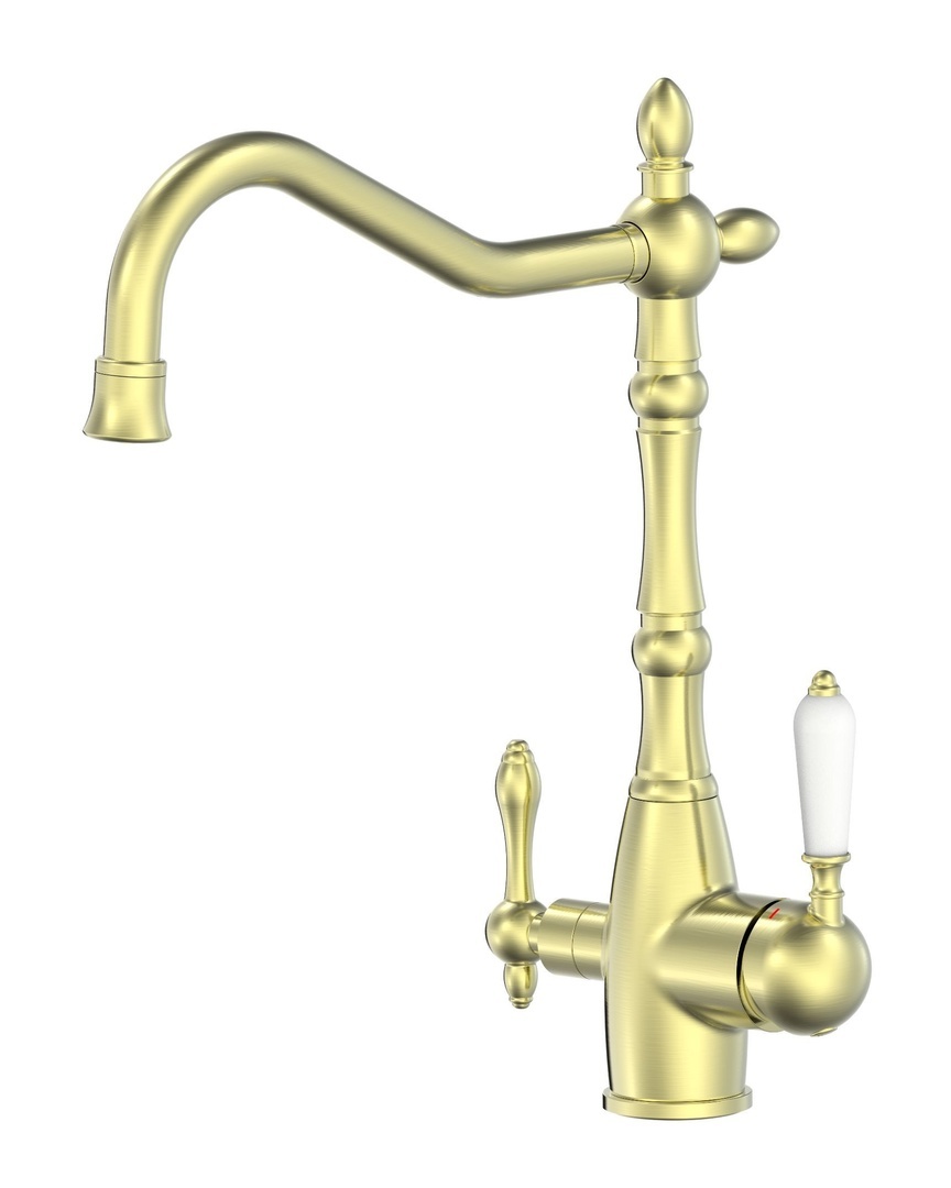 Кухонный ретро-смеситель Wonzon & Woghand c двойным изливом и коаксиальным (один поток внутри другого) аэратором