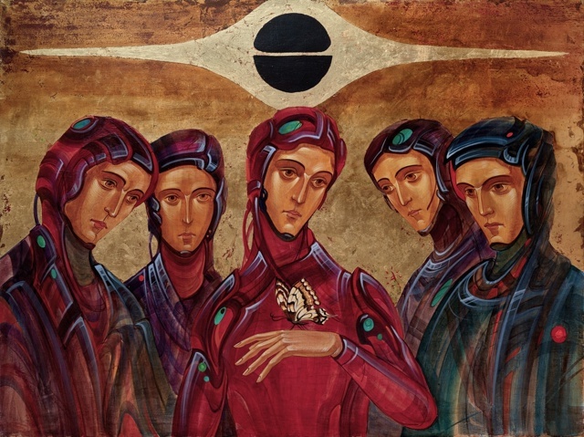 Иллюстрация: Антон Фролов, "Йормала".
«Работа, связанная с творчеством Стругацких, а точнее с одним эпизодом, лишь вскользь упомянутым в книге - погружение в Черную Дыру ЕН200056 группы "Йормала" на уникальном звездолете "Тьма" […] В самом сюжете я вижу параллель с библейской легендой о сошествии Христа в Ад, но в научной плоскости. Путешествие в самое сердце тьмы, и бабочка на руке персонажа ,как символ хрупкости жизни перед лицом Вселенной, и как символ перерождения после такого путешествия» (с) А. Фролов (Леодр): https://vk.com/wall-117157846_1239