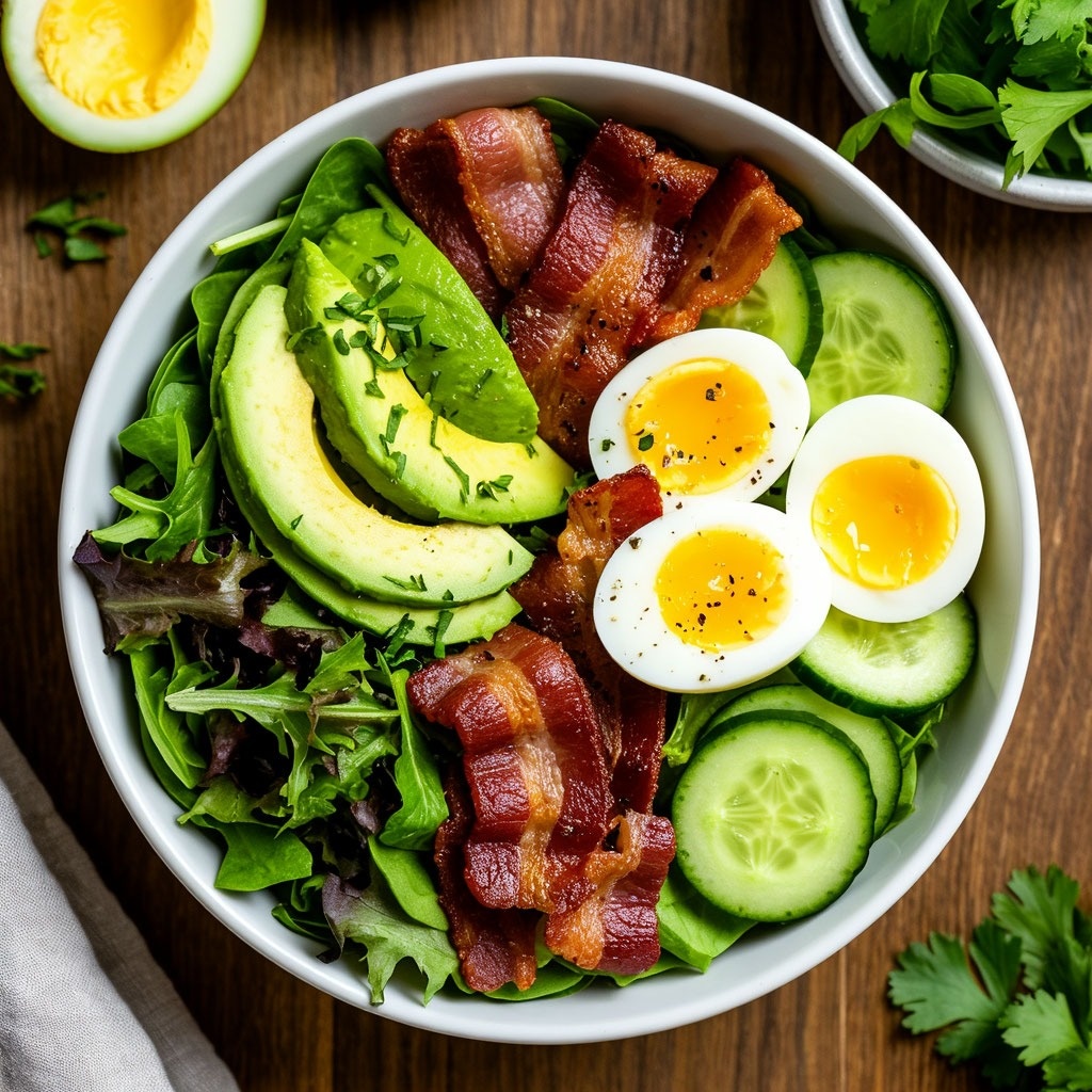 Сытный кето-салат за 10 минут — идеальный обед без углеводов
