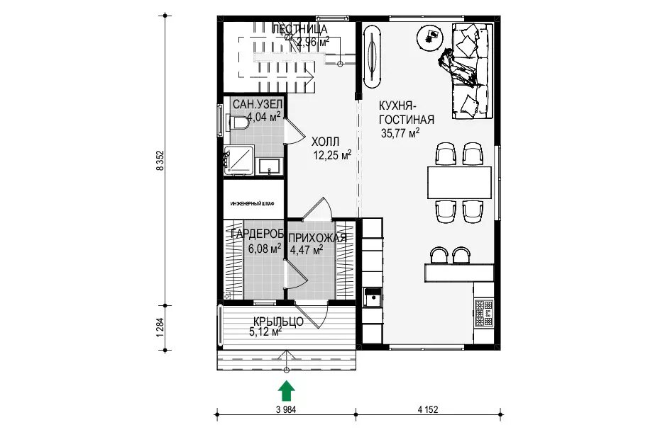 План 1 этажа дома «Зальцбург–125»