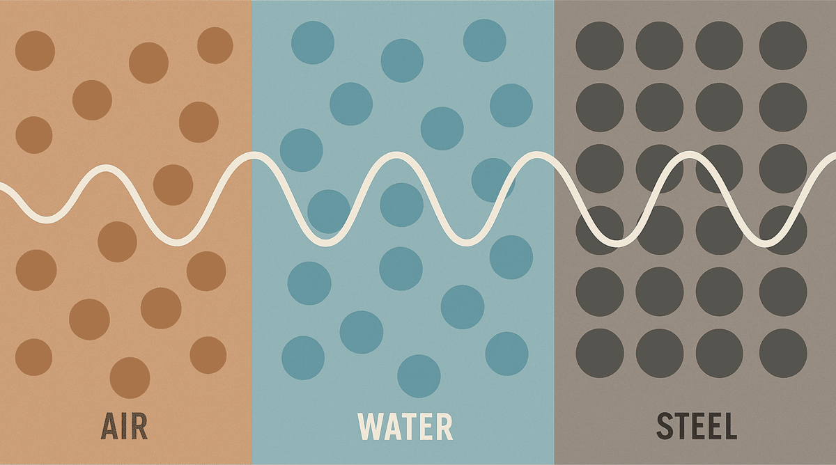    Звук распространяется с разной скоростью в первую очередь из-за плотности среды.