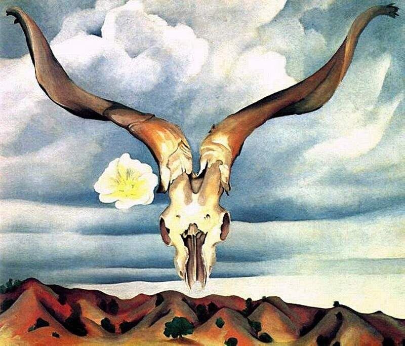 Джорджия О’Киф "Ram’s Head, White Hollyhock-Hills", 1935