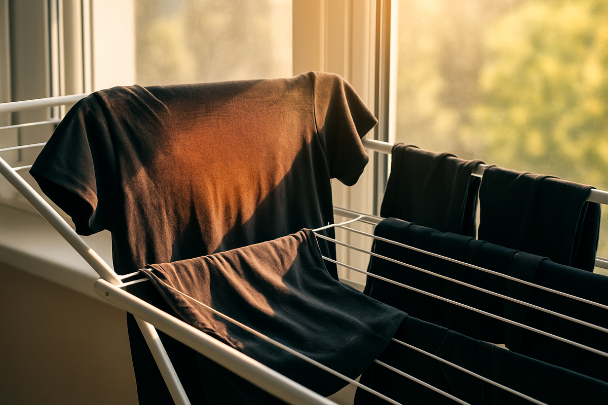 Тёмные вещи не сушу на солнце, чтобы не выгорали