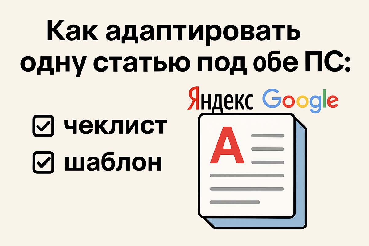 Адаптация статьи под Яндекс и Google