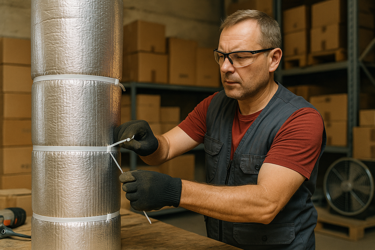 Монтаж пенофола на трубу