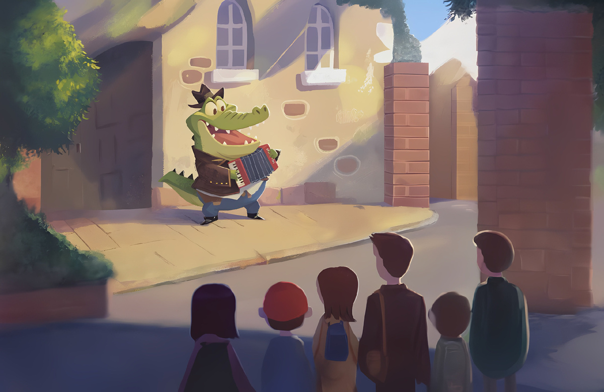 «Я играю на гармошке у прохожих на виду». Первая смысловая единица: Я (Крокодил Гена - субъект). Вторая: Игра на гармошке (действие, активность). Третья: У прохожих на виду (обстоятельство)