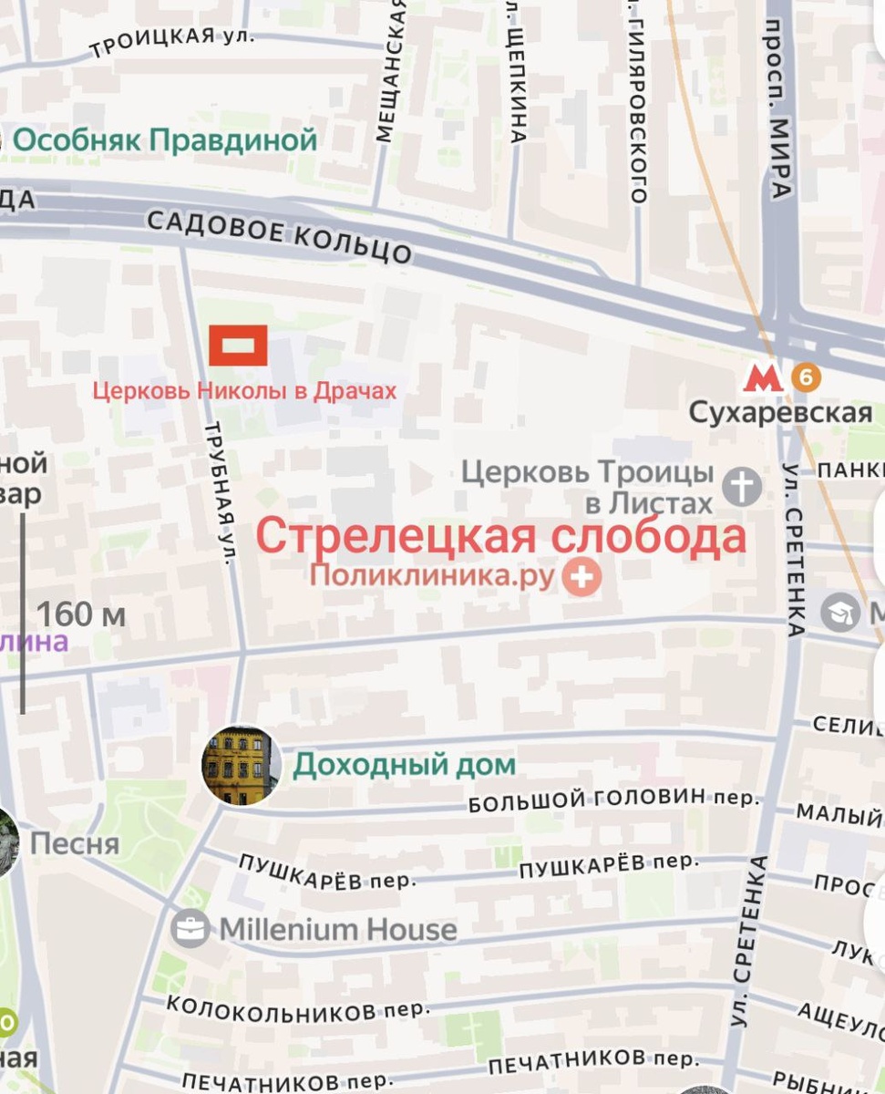 Примерное расположение слободы на современной карте.