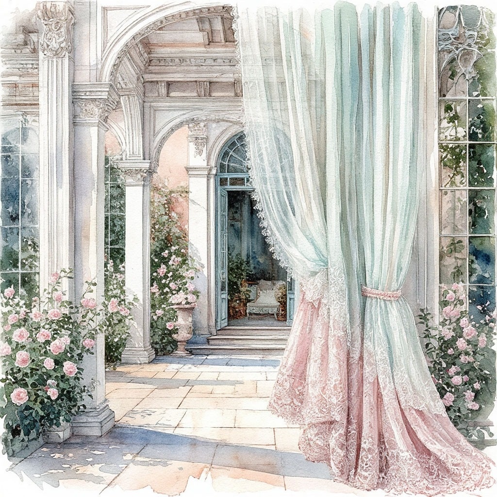 #акварель #викторианскийстиль #пастельныетона #искусство #декор #нежность #КарлВаленте #ВРРедондо #РейнМариПинчон