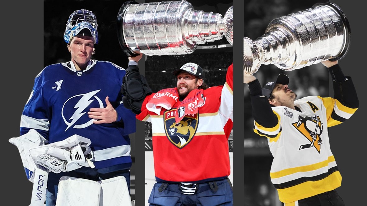    Алексей Василевский, Сергей Бобровский и Евгений Малкин.Getty Images, Global Look Press