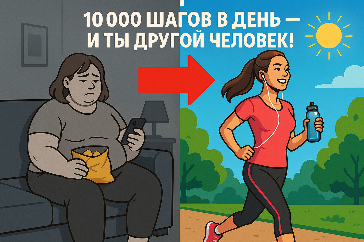 Путь к переменам 10 000 шагов в день.