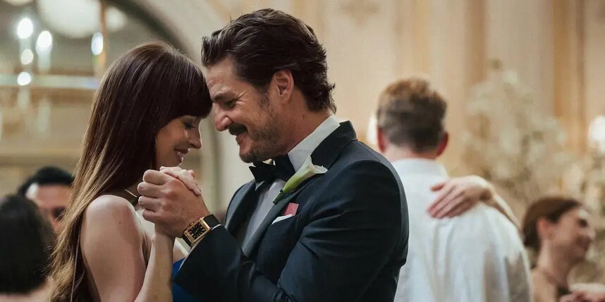    Когда Люси (Дакота Джонсон) встречает Гарри (Педро Паскаль), то понимает, что он "единорог": высокий, красивый и очень богатыйкадр из фильма / "Вольга"