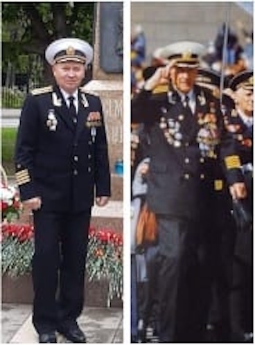 На фото.
Слева: Григорий Алексеевич Ерохин 14.05.1955. Капитан 2 ранга. Ветеран Северного флота. Он, автор на сайте Проза.ру, побудил меня исполнить святой долг перед моим отцом - написать о нём воспоминания.
Справа: мой отец Николай Матвеевич Шахов 05.11.1927-06.11.2013. Капитан 2 ранга. Участник ВОВ.

14.05.2025. г. Соновоборск