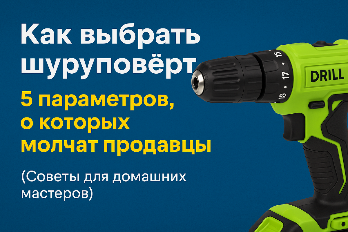 Выбрал шуруповёрт — теперь соседи зовут "мастером"