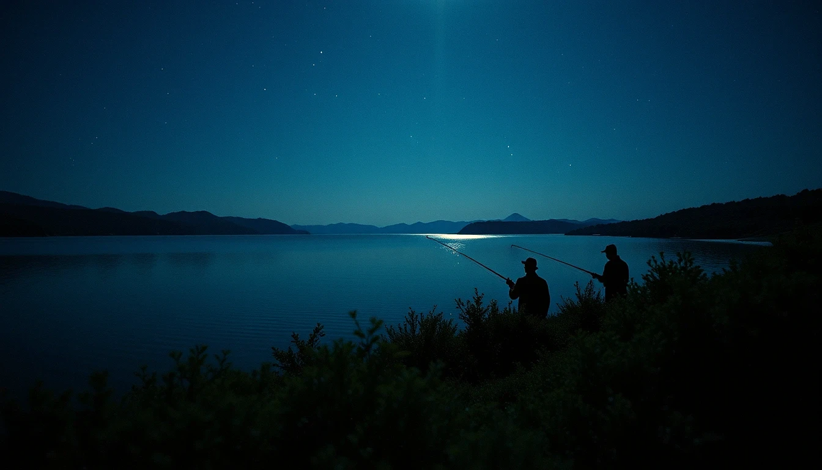 Мы приготовились к ночной рыбалке.