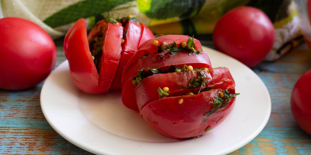 Быстрые маринованные помидоры за полчаса